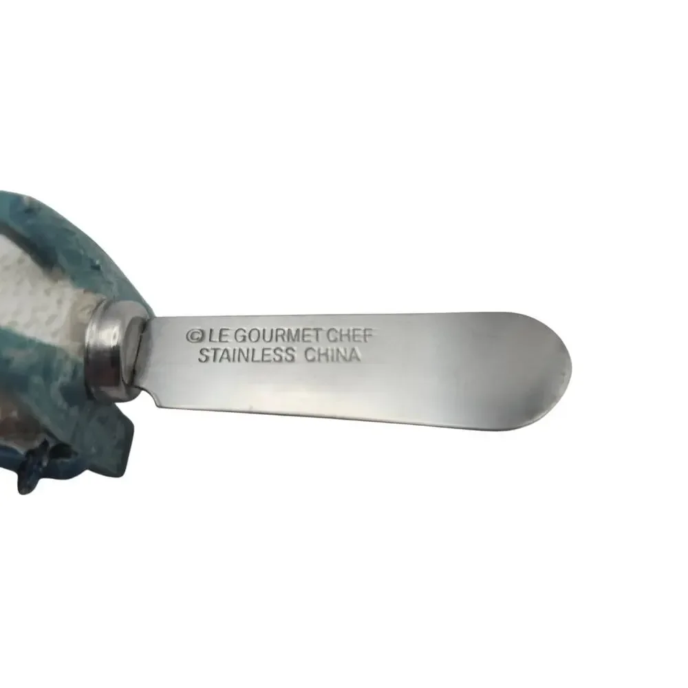 Le Gourmet Chef Snowman Cheese Spreader Christmas Holiday Resin Handle Stainless